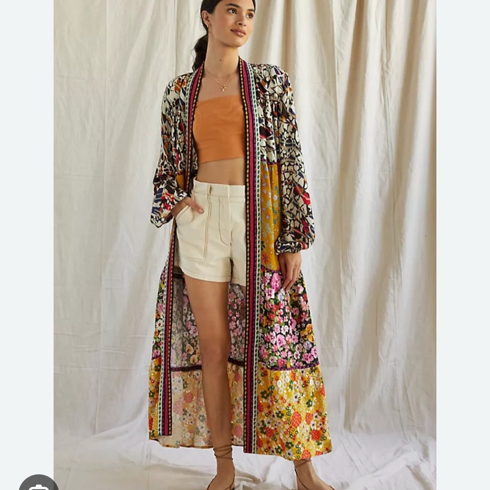 Anthropologie Multicolor Floral Kimono